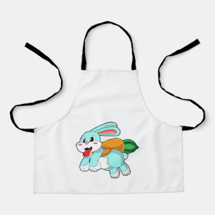 Kaninchen mit Karrot als Rakete Schürze