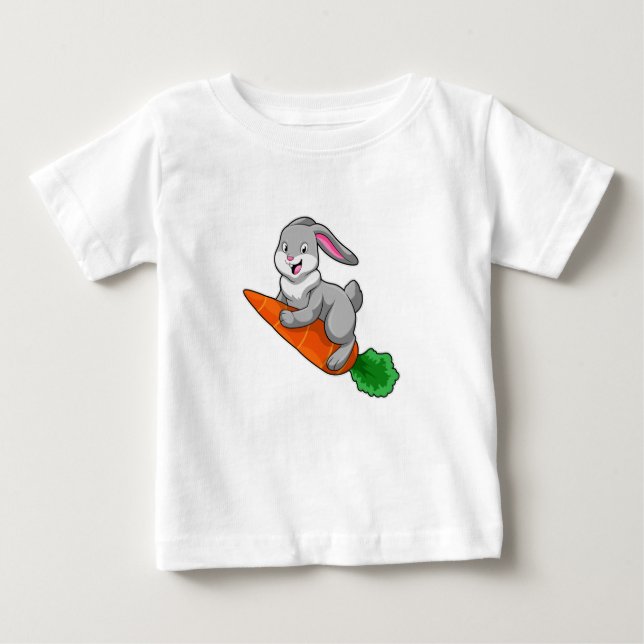 Kaninchen mit Karrot Baby T-shirt (Vorderseite)