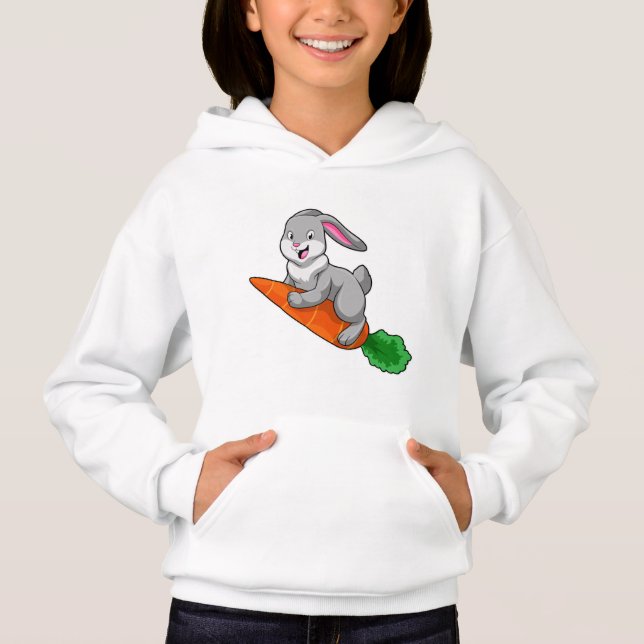 Kaninchen mit Karrot Hoodie (Vorderseite)