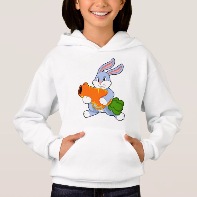 Kaninchen mit Karrot Hoodie (Vorderseite)