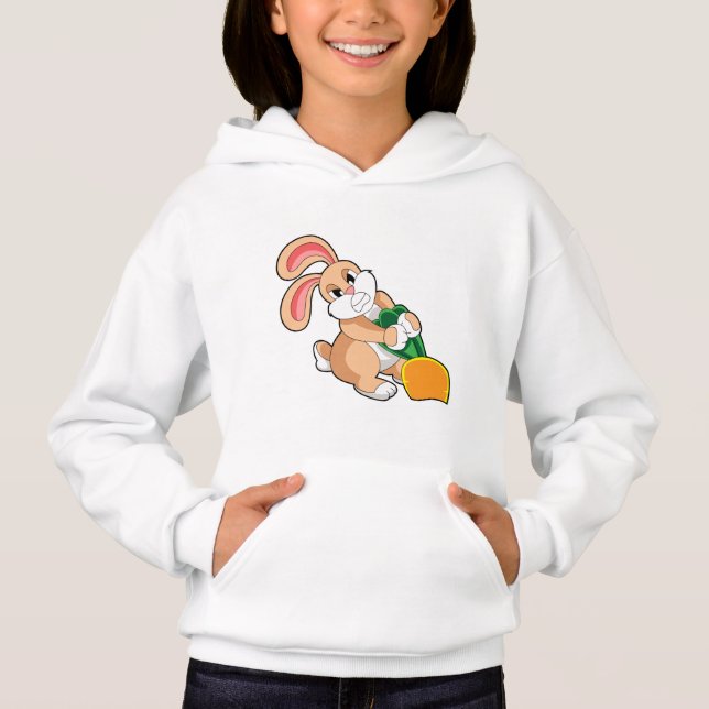 Kaninchen mit Karrot Hoodie (Vorderseite)