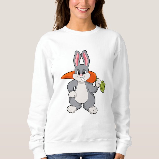 Kaninchen mit Karrot Sweatshirt (Vorderseite)