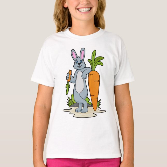 Kaninchen mit Karrot T-Shirt (Vorderseite)