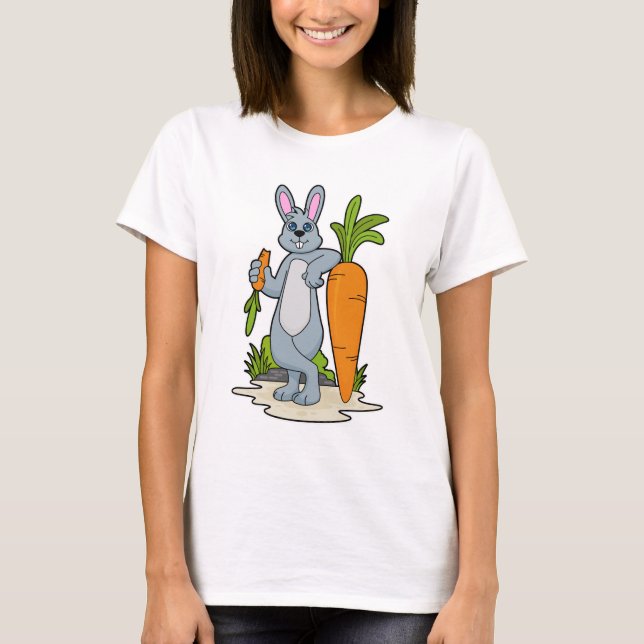 Kaninchen mit Karrot T-Shirt (Vorderseite)