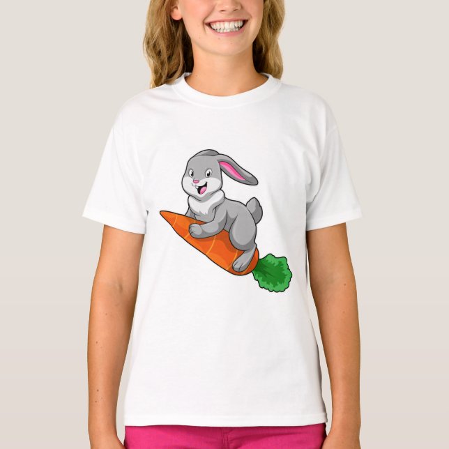 Kaninchen mit Karrot T-Shirt (Vorderseite)