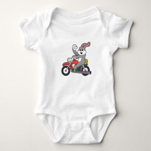 Kaninchen mit Motorrad.PNG Baby Strampler