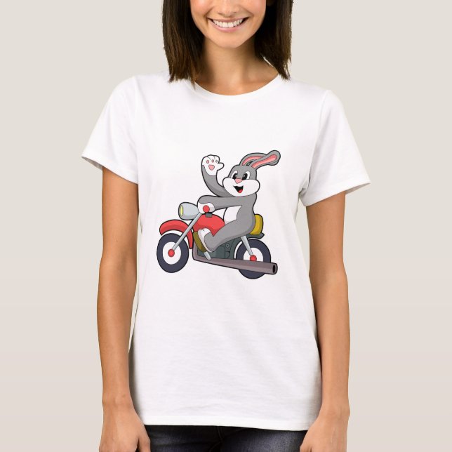 Kaninchen mit Motorrad.PNG T-Shirt (Vorderseite)