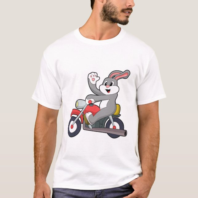 Kaninchen mit Motorrad.PNG T-Shirt (Vorderseite)