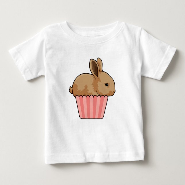 Kaninchen mit Muffin Baby T-shirt (Vorderseite)