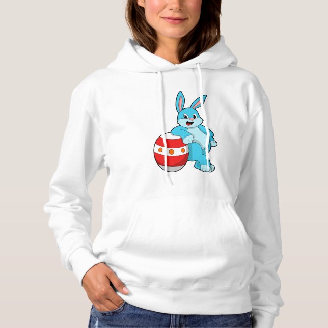 Kaninchen mit Osterei Hoodie (Vorderseite)