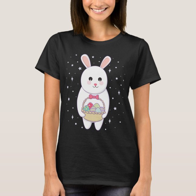 Kaninchen mit Ostereier-T - Shirt (Vorderseite)