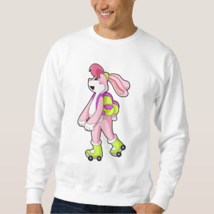 Kaninchen mit Roller-Skaten Sweatshirt