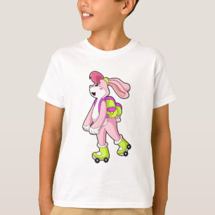 Kaninchen mit Roller-Skaten T-Shirt
