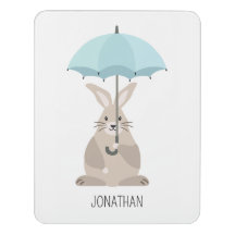 Kaninchen mit Schirm individuelle Name Kinderzimme