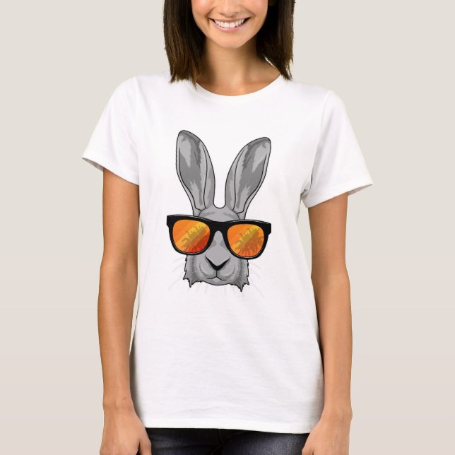Kaninchen mit Sonnenbrille T-Shirt (Vorderseite)