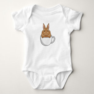 Kaninchen mit Tasse Kaffee Baby Strampler