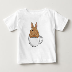 Kaninchen mit Tasse Kaffee Baby T-shirt