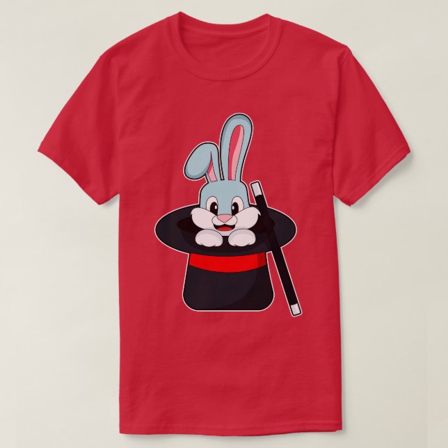 Kaninchen mit Wand-Hut T-Shirt (Design vorne)