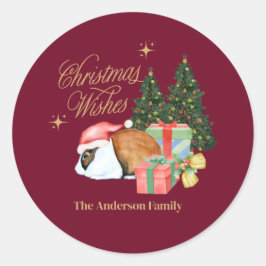 Kaninchen mit Weihnachtsbaum Runder Aufkleber