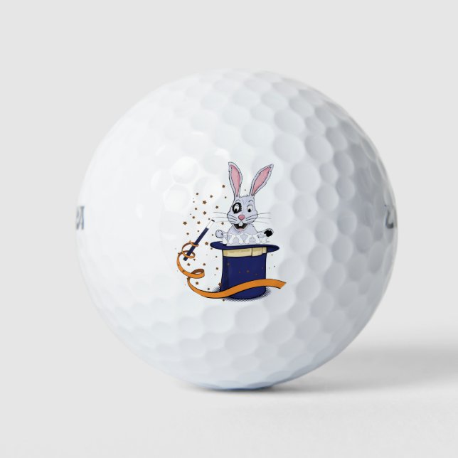 Kaninchen mit Zauberstab Golfball (Vorderseite)