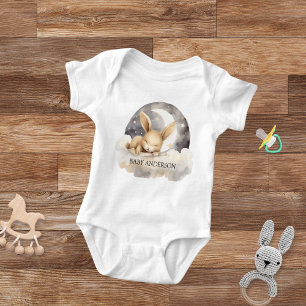 Kaninchen Mond Himmel beige süß Baby Strampler