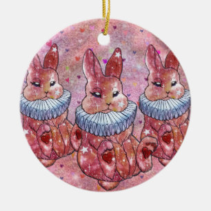 Kaninchen namens Ladybug Keramik Ornament