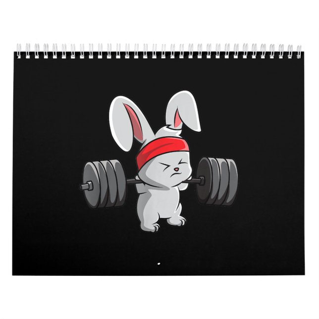 Kaninchen Ness Weightlift Funny Gym Kalender (Titelbild)