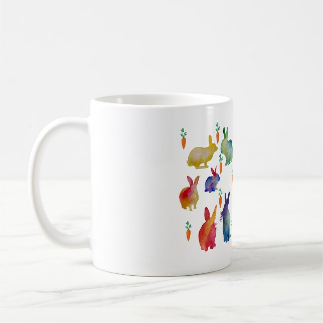 Kaninchen Ostern Kunst Kaffeetasse (Links)