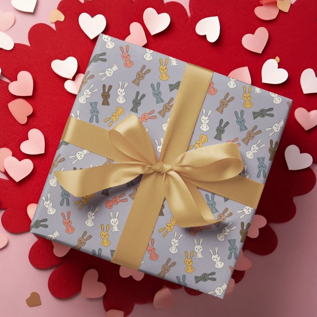Kaninchen Ostersonniger Cartoon Geschenkpapier (rabbit pattern birthday packing gift wrap,gift wrapping paper,return gift wrap paper,paper gift)