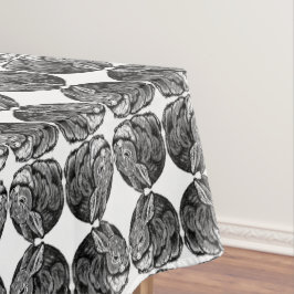 Kaninchen-Pen und -Tinte Zeichnend hellblaue Oster Tischdecke