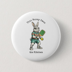 Kaninchen-Pickleball-Spieler Ostern Dieses Kaninch Button
