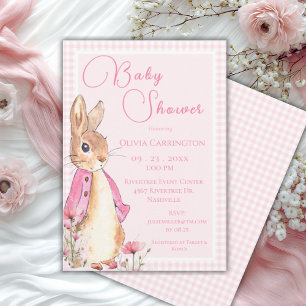 Kaninchen Pink Babydusche Einladung