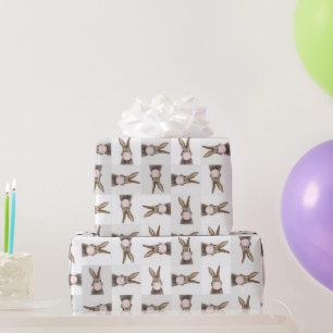Kaninchen Pink Blubble Kaugummi Geschenkpapier