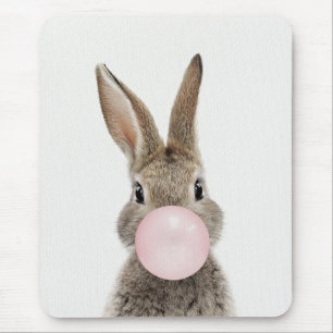 Kaninchen Pink Blubble Kaugummi Mousepad
