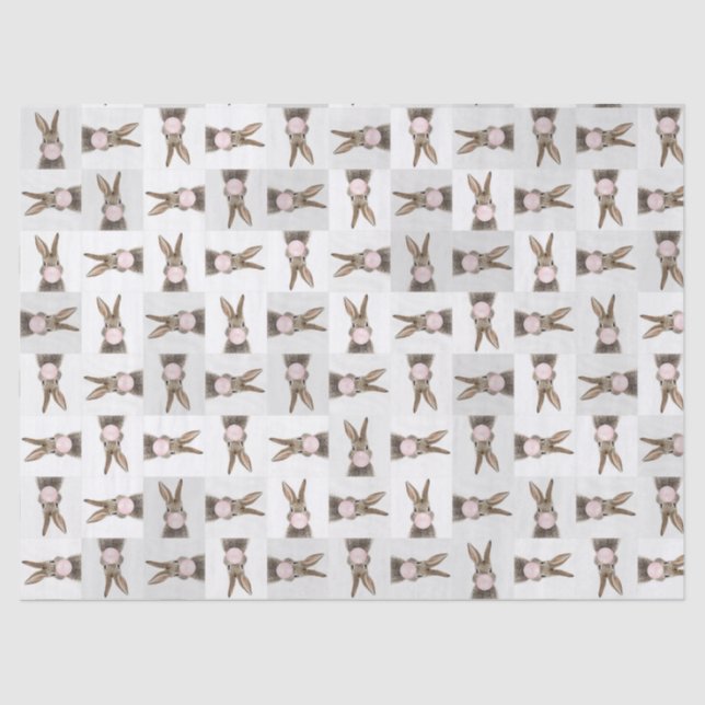 Kaninchen Pink Blubble Kaugummi Seidenpapier (Vorderseite)
