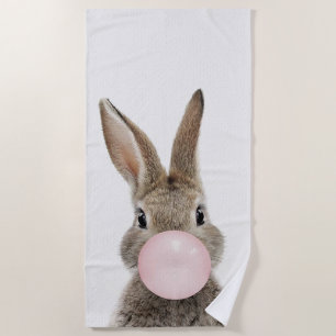 Kaninchen Pink Blubble Kaugummi Strandtuch