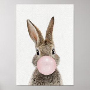 Kaninchen Pink Bubble Gum Poster