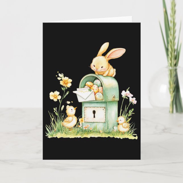 Kaninchen-Postfach liefert mit Eiern Karte (Vorderseite)