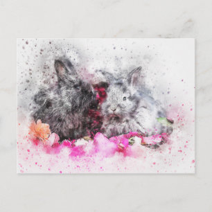 Kaninchen Postkarte