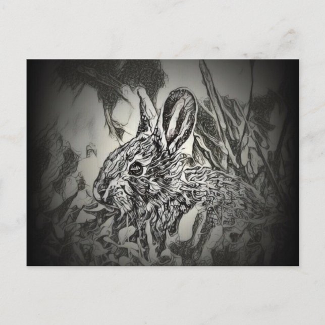Kaninchen-Postkarte - Yard Critters Postkarte (Vorderseite)