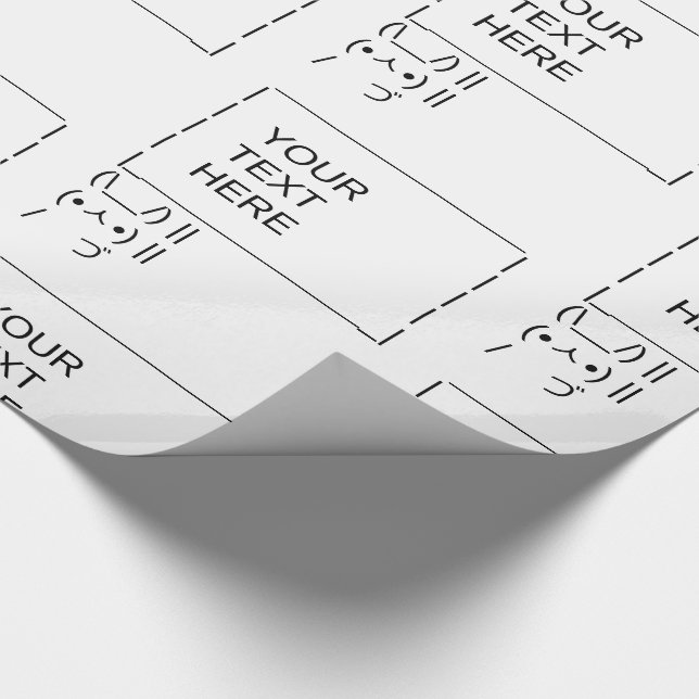 Kaninchen-Protestzeichen / Anpassbare ASCII-Text A Geschenkpapier (Ecke)