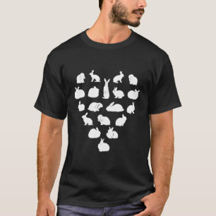 Kaninchen Rassen Herz Rabbit Lover Geschenk T-Shirt