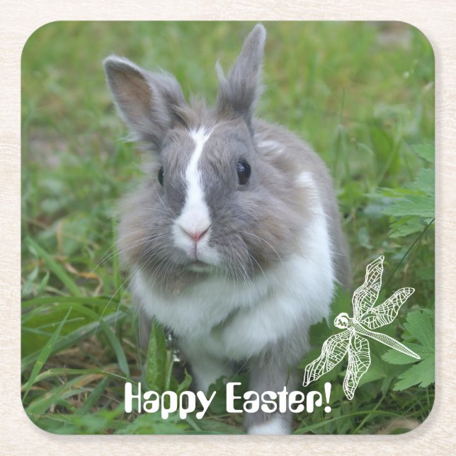 Kaninchen Rechteckiger Pappuntersetzer (Vorderseite)