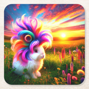 Kaninchen Rechteckiger Pappuntersetzer