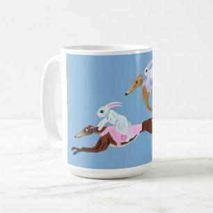 Kaninchen reiten Windhunde Becher Kaffeetasse