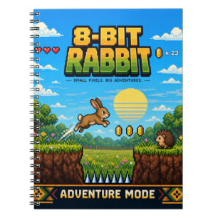 Kaninchen, Retro-8-Bit-Pixelkunst Notizblock