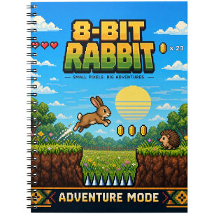 Kaninchen, Retro-8-Bit-Pixelkunst Notizblock