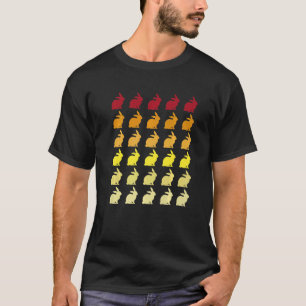Kaninchen Retro Tiermuster T-Shirt