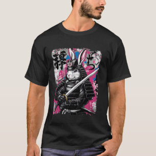 Kaninchen-Samurai-Krieger japanische Kunst T-Shirt