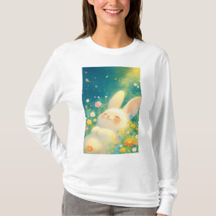 Kaninchen Schlummer unter den Blüten T-Shirt
